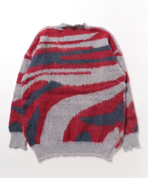 DIAVEL（ディアベル）の「シャギージャカードニットトップス　ビッグシルエットニットプルオーバー（ニット/セーター・レディース・グリーン/レッド/ブラック×ホワイト/ブラウン・M）」の22枚目の写真