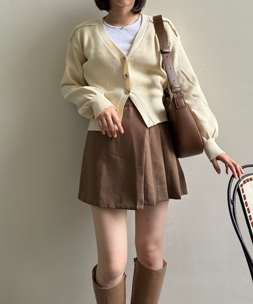 gossip!ロサンゼルス(ゴシップロサンゼルス)の「サイドプリーツ ミニ丈スカート(スカート・レディース・ブラウン/ブラック・L/S/M)」の15枚目の写真