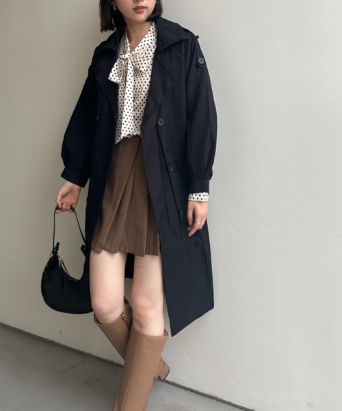 gossip!ロサンゼルス(ゴシップロサンゼルス)の「サイドプリーツ ミニ丈スカート(スカート・レディース・ブラウン/ブラック・L/S/M)」の12枚目の写真