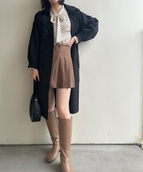 gossip!ロサンゼルス(ゴシップロサンゼルス)の「サイドプリーツ ミニ丈スカート(スカート・レディース・ブラウン/ブラック・L/S/M)」の10枚目の写真