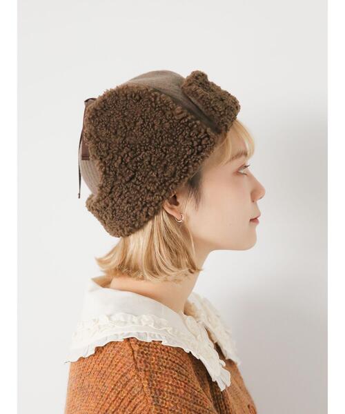 ehka sopo（エヘカソポ）の「フライトキャップ（ハット・レディース・キナリ/ベージュ/ブラウン・F）」の3枚目の写真