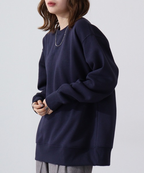FUNALIVE（ファンアライブ）の「Fleece-lined sweatshirt  無地 裏起毛トレーナー unisex（スウェット・メンズ・ネイビー/グリーン/杢グレー/ブルー/ブラック・L/M/XL）」の17枚目の写真