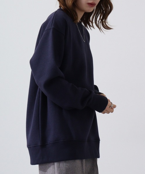 FUNALIVE（ファンアライブ）の「Fleece-lined sweatshirt  無地 裏起毛トレーナー unisex（スウェット・メンズ・ネイビー/グリーン/杢グレー/ブルー/ブラック・L/M/XL）」の18枚目の写真