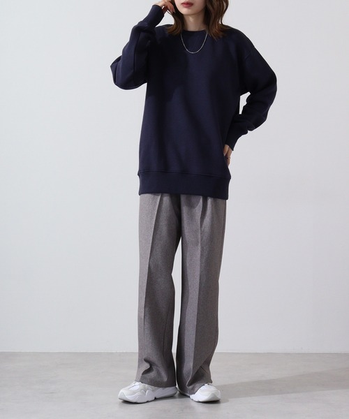 FUNALIVE（ファンアライブ）の「Fleece-lined sweatshirt  無地 裏起毛トレーナー unisex（スウェット・メンズ・ネイビー/グリーン/杢グレー/ブルー/ブラック・L/M/XL）」の20枚目の写真