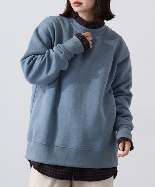 FUNALIVE（ファンアライブ）の「Fleece-lined sweatshirt  無地 裏起毛トレーナー unisex（スウェット・メンズ・ネイビー/グリーン/杢グレー/ブルー/ブラック・L/M/XL）」の21枚目の写真
