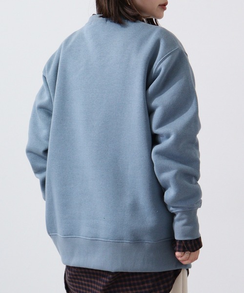 FUNALIVE（ファンアライブ）の「Fleece-lined sweatshirt  無地 裏起毛トレーナー unisex（スウェット・メンズ・ネイビー/グリーン/杢グレー/ブルー/ブラック・L/M/XL）」の9枚目の写真