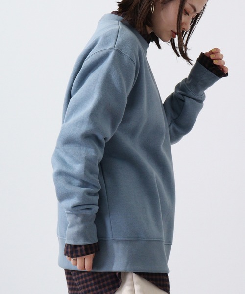 FUNALIVE（ファンアライブ）の「Fleece-lined sweatshirt  無地 裏起毛トレーナー unisex（スウェット・メンズ・ネイビー/グリーン/杢グレー/ブルー/ブラック・L/M/XL）」の8枚目の写真