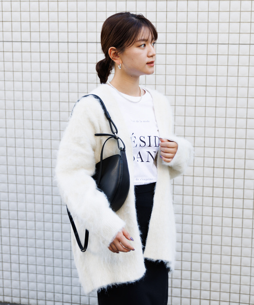 Rouge vif Anna（ルージュヴィフアンナ）の「フロント＆袖ロゴロンT（Tシャツ/カットソー・レディース・パープル/チャコールグレー・フリー）」の8枚目の写真