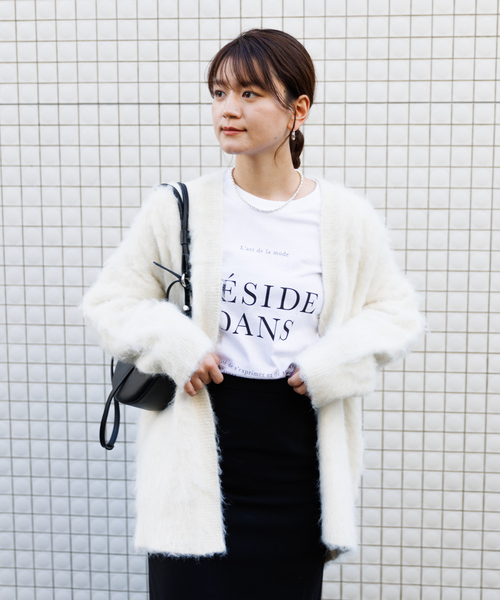 Rouge vif Anna（ルージュヴィフアンナ）の「フロント＆袖ロゴロンT（Tシャツ/カットソー・レディース・パープル/チャコールグレー・フリー）」の9枚目の写真