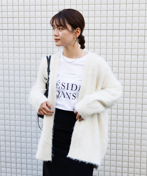 Rouge vif Anna（ルージュヴィフアンナ）の「フロント＆袖ロゴロンT（Tシャツ/カットソー・レディース・パープル/チャコールグレー・フリー）」の10枚目の写真