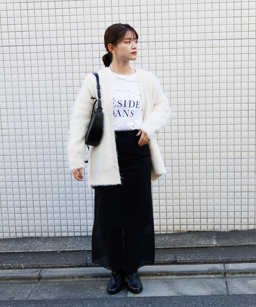 Rouge vif Anna（ルージュヴィフアンナ）の「フロント＆袖ロゴロンT（Tシャツ/カットソー・レディース・パープル/チャコールグレー・フリー）」の16枚目の写真