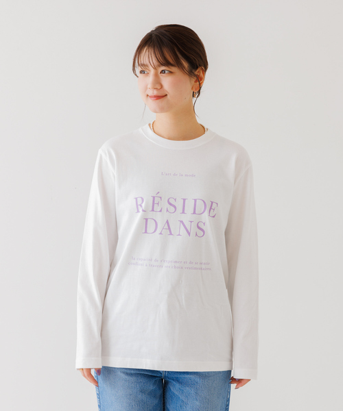 Rouge vif Anna（ルージュヴィフアンナ）の「フロント＆袖ロゴロンT（Tシャツ/カットソー・レディース・パープル/チャコールグレー・フリー）」の19枚目の写真
