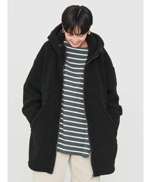 ブラックフーディーボアコート AMERICAN HOLIC（アメリカンホリック）の「フーディーボアコート