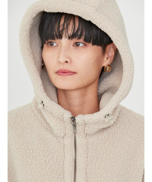 AMERICAN HOLIC（アメリカンホリック）の「フーディーボアコート（その他アウター・レディース・ライトベージュ/ブラック・L/M）」の7枚目の写真