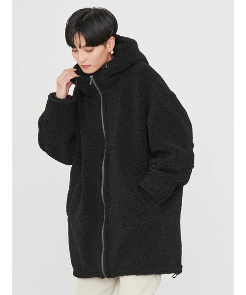 ブラックフーディーボアコート AMERICAN HOLIC（アメリカンホリック）の「フーディーボアコート