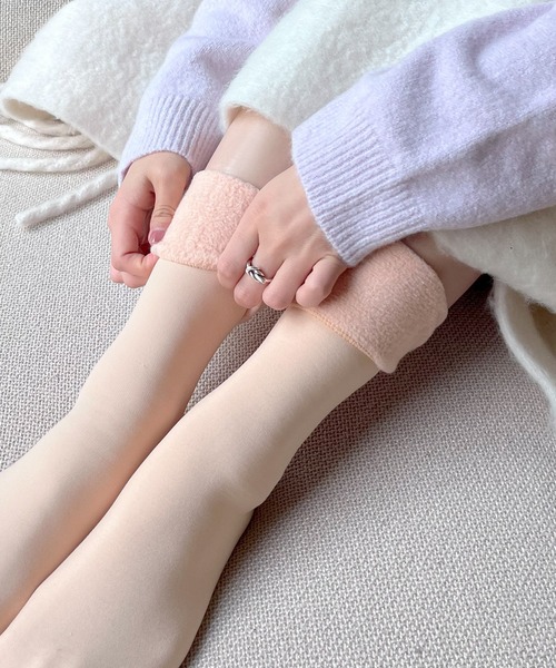 KOBE LETTUCE（コウベレタス）の「[ 裏起毛 ] 暖かロングソックス（ソックス/靴下・レディース・ベージュ/ブラック・FREE）」の12枚目の写真