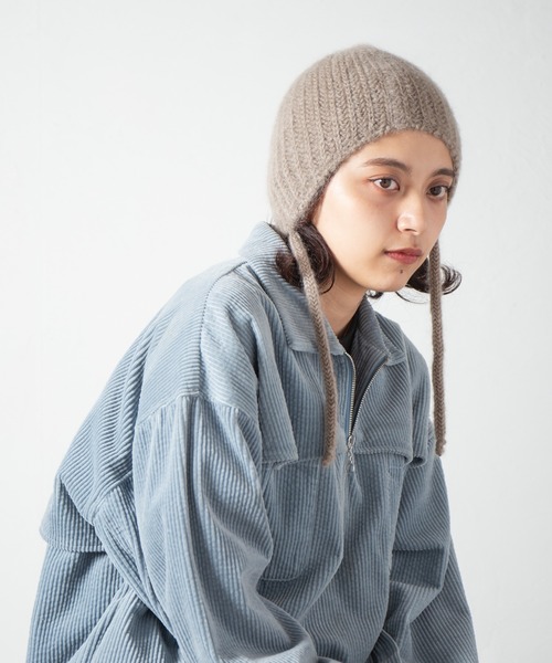 RACAL（ラカル）の「Ear Cuff Mohair Knit Watch / 耳当て付きモヘアニットワッチ（ニットキャップ/ビーニー・レディース・オフホワイト/ブラック/オレンジ/グレー/ベージュ・FREE）」の11枚目の写真