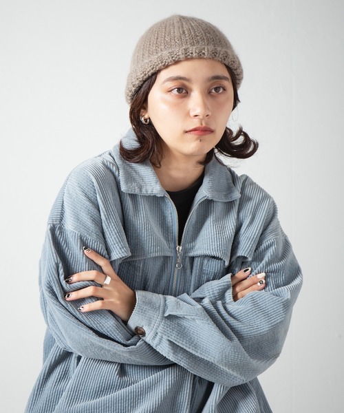 RACAL（ラカル）の「Ear Cuff Mohair Knit Watch / 耳当て付きモヘアニットワッチ（ニットキャップ/ビーニー・レディース・オフホワイト/ブラック/オレンジ/グレー/ベージュ・FREE）」の13枚目の写真