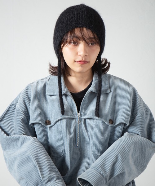 RACAL（ラカル）の「Ear Cuff Mohair Knit Watch / 耳当て付きモヘアニットワッチ（ニットキャップ/ビーニー・レディース・オフホワイト/ブラック/オレンジ/グレー/ベージュ・FREE）」の16枚目の写真