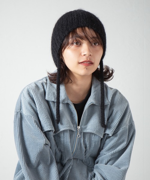 RACAL（ラカル）の「Ear Cuff Mohair Knit Watch / 耳当て付きモヘアニットワッチ（ニットキャップ/ビーニー・レディース・オフホワイト/ブラック/オレンジ/グレー/ベージュ・FREE）」の18枚目の写真