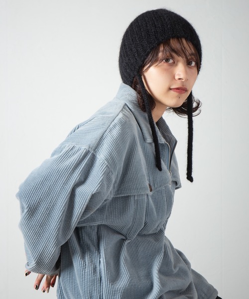 RACAL（ラカル）の「Ear Cuff Mohair Knit Watch / 耳当て付きモヘアニットワッチ（ニットキャップ/ビーニー・レディース・オフホワイト/ブラック/オレンジ/グレー/ベージュ・FREE）」の20枚目の写真