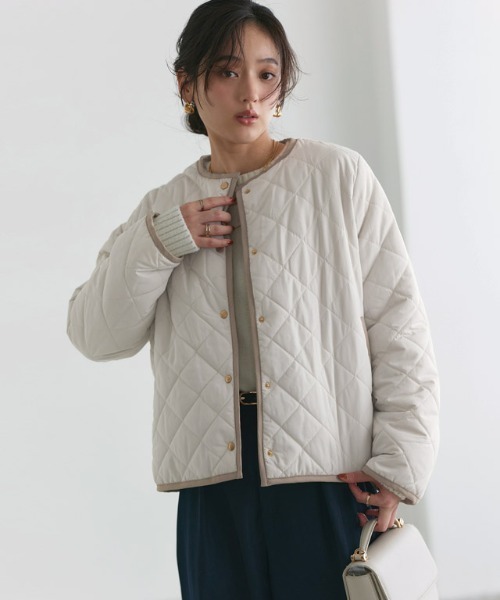 Pierrot（ピエロ）の「ショート丈キルティングコート（その他アウター・レディース・ブルー系その他/ホワイト系その他/ブラック×ブラック・M/L）」の22枚目の写真
