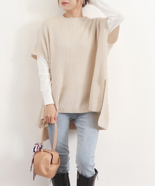 Miniministore(ミニミニストア)の「ニットベスト レディース ニットチョッキ(ニット/セーター・レディース・ライトブラウン/ブラック/グレー/ベージュ・フリー)」の17枚目の写真
