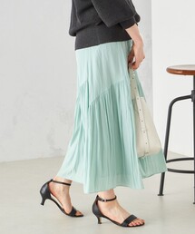 〈手洗い可能〉割繊 バイアス 切替 フレア スカート 24SS ◇