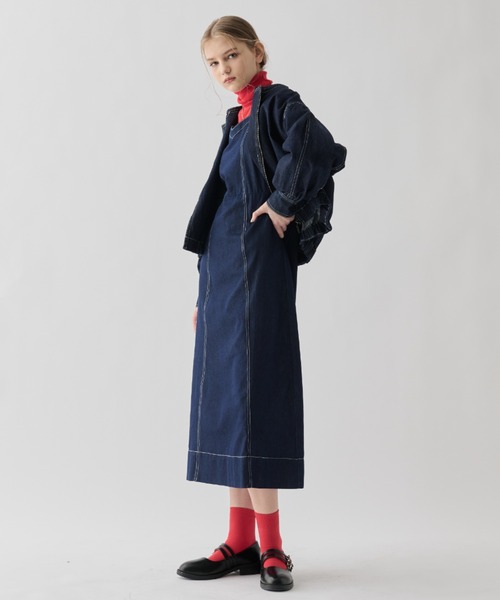 idem（イデム）の「piping denim blouson/デニムジャケット Gジャン（デニムジャケット・レディース・ネイビー・FREE）」の10枚目の写真