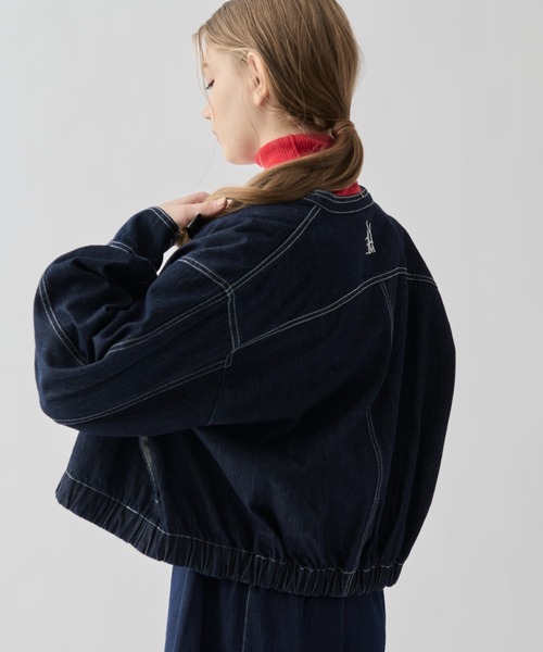 idem（イデム）の「piping denim blouson/デニムジャケット Gジャン（デニムジャケット・レディース・ネイビー・FREE）」の8枚目の写真