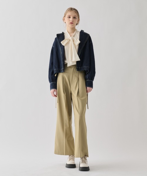 idem（イデム）の「piping denim blouson/デニムジャケット Gジャン（デニムジャケット・レディース・ネイビー・FREE）」の13枚目の写真