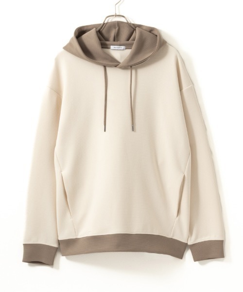 URBAN COLLECTION(アーバンコレクション)の「URBAN COLLECTION エアスムージー 配色切替パーカー(パーカー・メンズ・ブラック/オフホワイト・M/XL/L/S)」の2枚目の写真