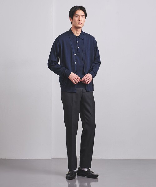 UNITED ARROWS(ユナイテッドアローズ)の「ギザコットン ハイゲージ カーディガン(カーディガン/ボレロ・メンズ・ネイビー/ライトグレー・XL/S/L/M)」の4枚目の写真