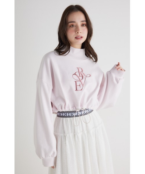 rienda(リエンダ)の「バルーンヘムロゴスウェットトップス(スウェット・レディース・ホワイト/ブラック/ライトピンク/ライトブルー・FREE)」の4枚目の写真