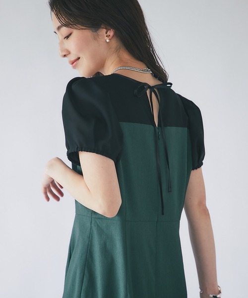 La boutique BonBon（ラブティックボンボン）の「シアーコンビドライオックスナローワンピース（ワンピース・レディース・ブラック/グリーン・36/38）」の22枚目の写真