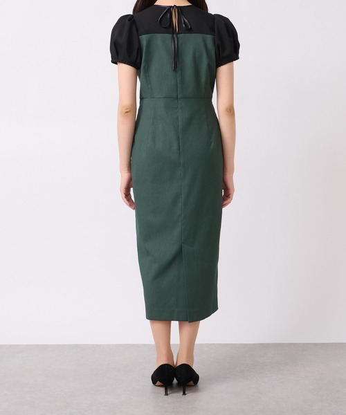 La boutique BonBon（ラブティックボンボン）の「シアーコンビドライオックスナローワンピース（ワンピース・レディース・ブラック/グリーン・36/38）」の19枚目の写真