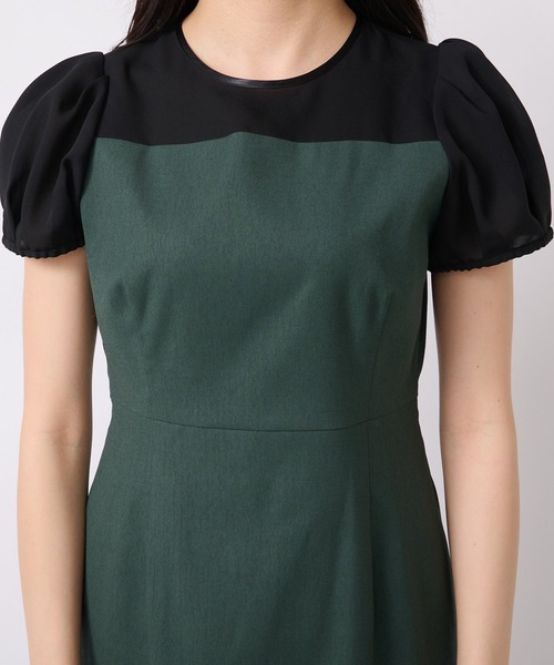 La boutique BonBon（ラブティックボンボン）の「シアーコンビドライオックスナローワンピース（ワンピース・レディース・ブラック/グリーン・36/38）」の18枚目の写真