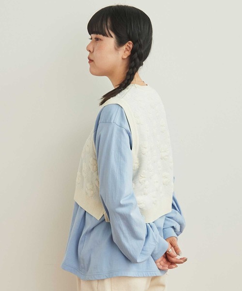 AMBIDEX（アンビデックス）の「デイジージャカード コンパクトベスト（ベスト・レディース・ネイビー/キナリ・FREE）」の8枚目の写真