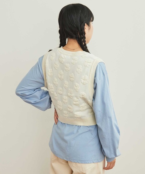 AMBIDEX（アンビデックス）の「デイジージャカード コンパクトベスト（ベスト・レディース・ネイビー/キナリ・FREE）」の9枚目の写真