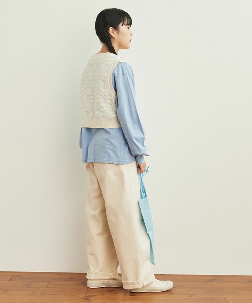 AMBIDEX（アンビデックス）の「デイジージャカード コンパクトベスト（ベスト・レディース・ネイビー/キナリ・FREE）」の14枚目の写真