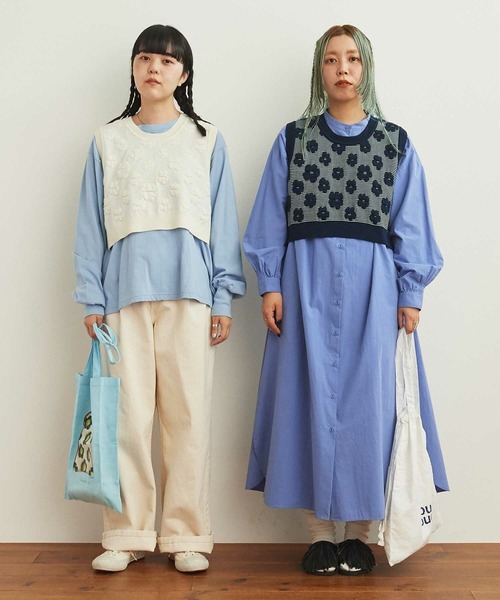 AMBIDEX（アンビデックス）の「デイジージャカード コンパクトベスト（ベスト・レディース・ネイビー/キナリ・FREE）」の15枚目の写真