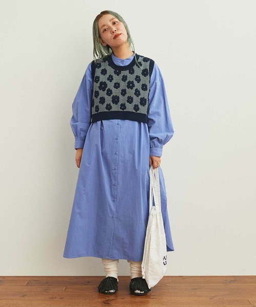 AMBIDEX（アンビデックス）の「デイジージャカード コンパクトベスト（ベスト・レディース・ネイビー/キナリ・FREE）」の20枚目の写真