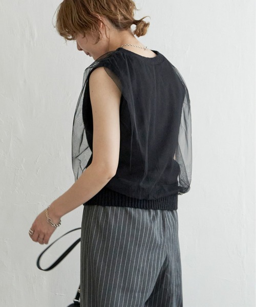 notch.(ノッチ)の「チュールドッキングベスト(ベスト・レディース・グレー/ブラック・M)」の15枚目の写真