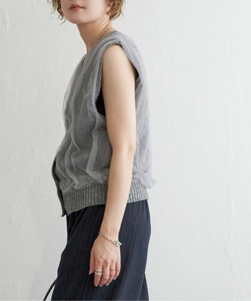 notch.(ノッチ)の「チュールドッキングベスト(ベスト・レディース・グレー/ブラック・M)」の21枚目の写真