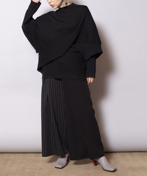 OSMOSIS(オズモーシス)の「クロスニットプルオーバー(ニット/セーター・レディース・ベージュ/ライトグリーン/ブラック・ONE SIZE)」の18枚目の写真