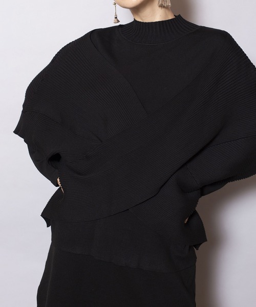 OSMOSIS(オズモーシス)の「クロスニットプルオーバー(ニット/セーター・レディース・ベージュ/ライトグリーン/ブラック・ONE SIZE)」の19枚目の写真