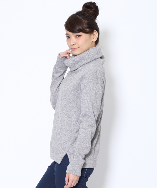 X-girl（エックスガール）の「HIGH NECK SWEAT TOP（スウェット・レディース・ホワイト/アッシュ・2/1）」の4枚目の写真