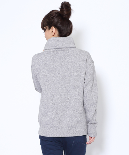 X-girl（エックスガール）の「HIGH NECK SWEAT TOP（スウェット・レディース・ホワイト/アッシュ・2/1）」の5枚目の写真
