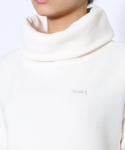 X-girl（エックスガール）の「HIGH NECK SWEAT TOP（スウェット・レディース・ホワイト/アッシュ・2/1）」の6枚目の写真