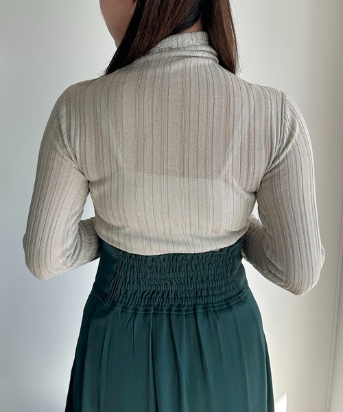 apres jour mignon（アプレジュールミニョン）の「フィンガーホール付きランダムリブシアーニット【ZOZOTOWN限定アイテム】（ニット/セーター・レディース・ライトパープル/グレー/グリーン/ブラック/ブルー・フリー/X-LARGE）」の16枚目の写真